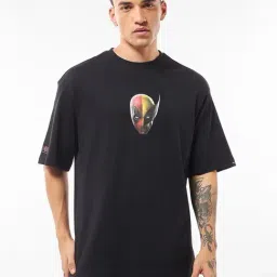 Bewakoof Black Relaxed Fit Graphic T-Shirt-picture-44