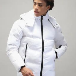 Monte Carlo White Regular Fit Quilted Hooded Jacket-image-49