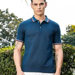 Thomas Scott Navy Regular Fit Solid Polo T-Shirt-image-73