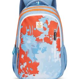 Nasher Miles Biology Blue & Orange Camo Laptop Backpack-image-49