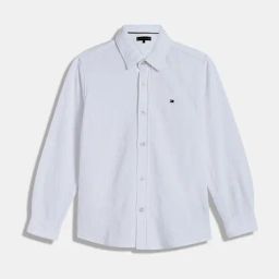 TOMMY HILFIGER Boys White Solid Full Sleeves Shirt-image-9