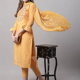 VredeVogel Women Kurta with Trouser Pant & Embroidered Dupatta Set-38
