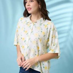 Globus Off White Regular Fit Floral Print Shirt-image-40