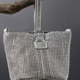 HauteSauce Silver Textured Medium Cross Body Bag-image-18