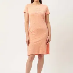Sweet Dreams Peach Cotton Printed Sleep Tee-picture-40