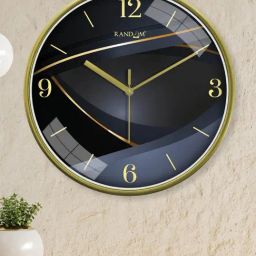 Random Yellow & Black Printed Sweep Silent Stylish Round Wall Clock-picture-10