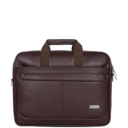 Harissons Brown Leather Medium Laptop Messenger Bag-image-17