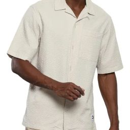 Tommy Hilfiger Beige Relaxed Fit Texture Shirt-image-4