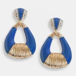 Sohi Gold Plated Party Designer Stone Drop Earrings-24