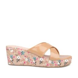 Inc.5 Women's Dark Beige Cross Strap Wedges-image-64