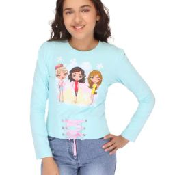 Cutecumber Kids Aqua Printed Full Sleeves Top-20