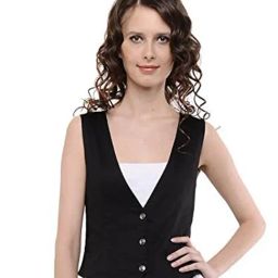 Cottinfab Black Viscose Rayon Regular Fit Waistcoat-image-22