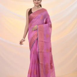 Arhi Pink Silk Woven Design Saree with Unstitched Blouse-image-42