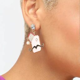 Sohi Gold Plated Party Designer Stone Drop Earrings image 3