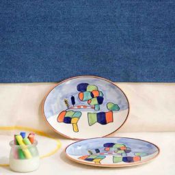 Crayon Hand Painted Ceramic Side Plate - Set Of 2-83