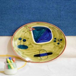 Crayon Hand Painted Ceramic Dinner Plate - Set Of 2-84