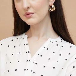 Code By Lifestyle Off White Regular Fit Printed Top image 4
