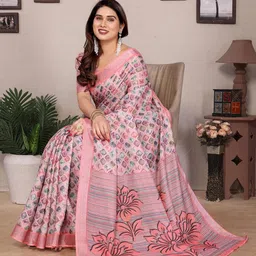 WEAREZEE Zari Linen Blend Saree-image-11