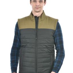 Numero Uno Multicolored Regular Fit Colour Block Quilted Jacket-36