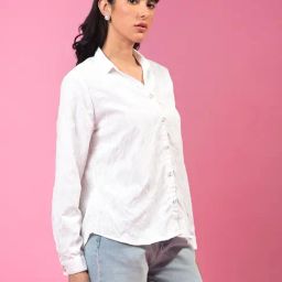 Crimsoune Club White Polyester Embroidery Shirt-image-20