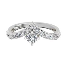 Sparkles White Gold Lab Grown 16 Diamond 0.78ct 14KT Twist Ring For Women-image-7