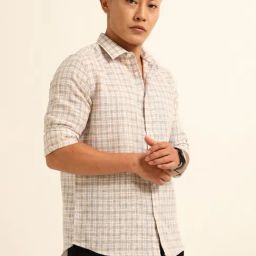 Bushirt Brown 100% Cotton Checked Shirt-picture-29