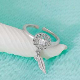 GIVA 92.5 Sterling Silver Dreamcatcher Ring for Women-image-9