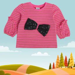 MINIKLUB Kids Pink Striped Full Sleeves Top-image-53