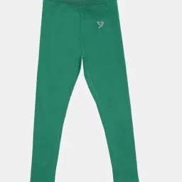 TWIN BIRDS Kids Green Cotton Regular Fit Leggings-image-67