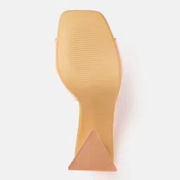 ELLE Peach-Coloured Solid Block Heels image 3