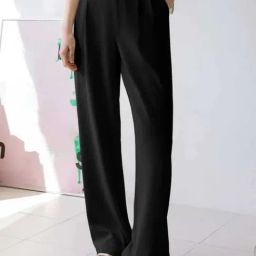Broadstar Black Relaxed Fit High Rise Trousers-image-111