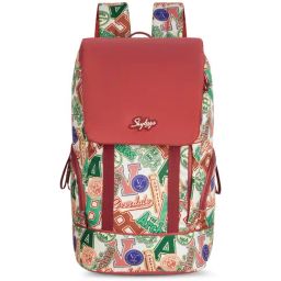 Skybags Archies 01 Red Polyester Printed Laptop Backpack - 22 Ltrs-image-38