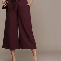French Connection Women Culottes Trousers Comes With A Belt-image-37