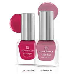 FILMY BEAUTY Set Of 2 Gel Effect Nail Polish - 10 ml Each - Cosmo Pink 23 & Berry Love 08-image-61