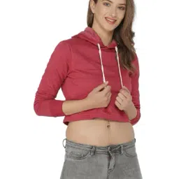 Campus Sutra Red Relaxed Fit Hoodie-image-98