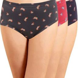IN CARE Pink & Navy Cotton Printed Hipster Panties - Pack Of 3-image-77