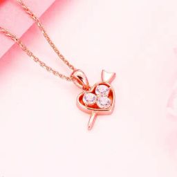 GIVA Love is Everywhere 92.5 Sterling Silver Soulmate's Symphony Pendant in Rose Gold-Plating-image-93