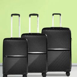 Nasher Miles Bruges Hard-Sided Polypropylene Luggage Set of 3 Black Trolley Bags (55, 65 & 75 cm)-42