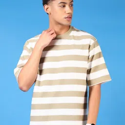 V-Mart Men Striped Round Neck Cotton T-shirt-picture-45
