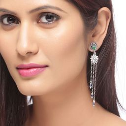 Voylla Silver-Plated Classic Drop Earrings image 4