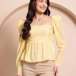 Mast & Harbour Smocked Ruched Top-picture-42