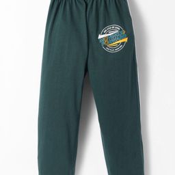 Taeko Single Jersey Knit Full Length Lounge Pant With Text Print - Teal Blue-image-81