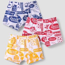Babyhug Disney Single Jersey Knit Trunks With Cars Graphics Pack of 3 - White-image-37