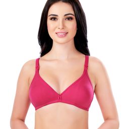 Bella Mama Maternity Non Wired Nursing Bra - Dark Pink-image-10