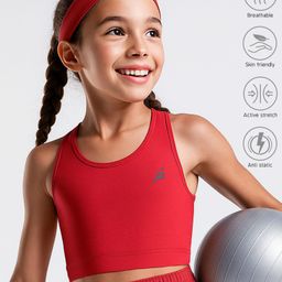 Pine Active Knit Sleeveless Super Stretch Sports Bra - Red-picture-15