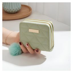 SYGA Women's Wallet Stylish Diamond Embellished Horizontal Square with Zipper Closure(Green)-picture-45