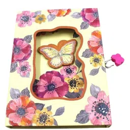 Rushabh Novelty Notebook 2206 Yellow Butterfly lock dairy 96-Pages Ruled-picture-7
