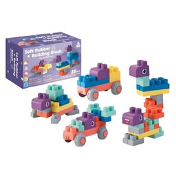 NEGOCIO 20PCS High Density Rubber Baby Teether Soft Play Blocks Set Silicone Building Block Stacking Toy - PACK OF 1- COLOR MAY VARY-picture-48
