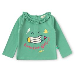 JusCubs Cotton Knit Full Sleeves Creative Girl Text Printed Top - Green-picture-11