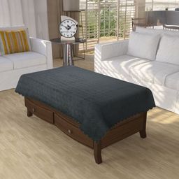 BIGGER FISH Grey Cotton 4-Seater Table Cover-image-53